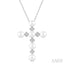 Cross Pearl & Diamond Fashion Pendant