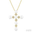 Cross Pearl & Diamond Fashion Pendant