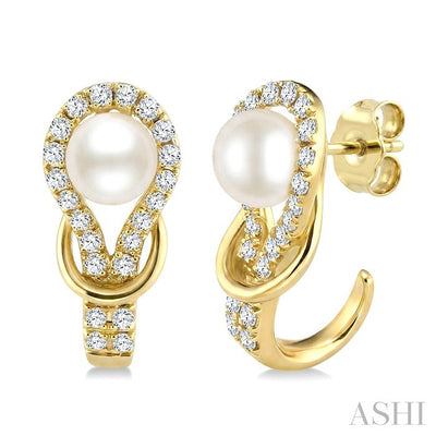 Pearl & Diamond Fashion Earrings
