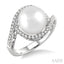 Pearl & Halo Diamond Ring