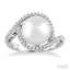 Pearl & Halo Diamond Ring