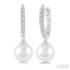 Pearl & Petite Diamond Huggie Fashion Earrings