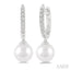 Pearl & Petite Diamond Huggie Fashion Earrings