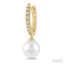 Pearl & Petite Diamond Huggie Fashion Earrings