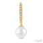 Pearl & Petite Diamond Huggie Fashion Earrings