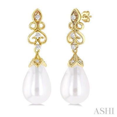Pearl & Diamond Fashion Earrings