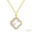 Clover Petite Mother Of Pearl & Halo Diamond Pendant