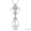 Fleur De Lis Pearl & Diamond Pendant