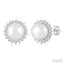 Pearl & Petite Halo Diamond Fashion Earrings
