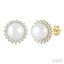 Pearl & Petite Halo Diamond Fashion Earrings