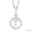 Pearl & Petite Halo Diamond Fashion Pendant