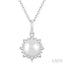 Pearl & Petite Halo Diamond Fashion Pendant