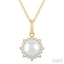 Pearl & Petite Halo Diamond Fashion Pendant