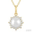 Pearl & Petite Halo Diamond Fashion Pendant