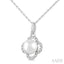 Clover Pearl & Petite Diamond Pendant