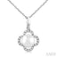 Clover Pearl & Petite Diamond Pendant