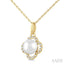 Clover Pearl & Petite Diamond Pendant