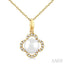 Clover Pearl & Petite Diamond Pendant