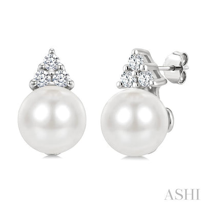Pearl & Diamond Fashion Earrings