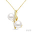 2 Stone Pearl & Diamond Fashion Pendant