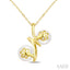 2 Stone Pearl & Diamond Fashion Pendant