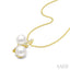2 Stone Pearl & Diamond Fashion Pendant