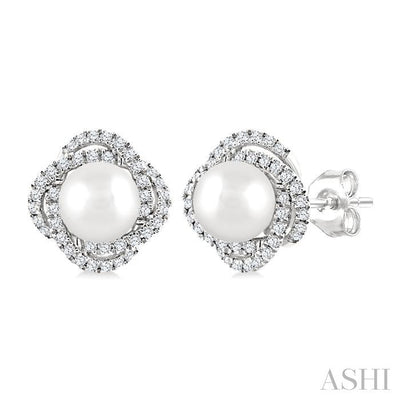 Pearl & Petite Diamond Fashion Earrings