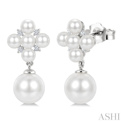Pearl & Diamond Fashion Earrings