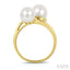 2 Stone Pearl & Diamond Fashion Ring