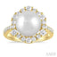 Pearl & Halo Diamond Fashion Ring