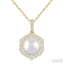Pearl & Halo Diamond Fashion Pendant
