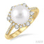 Pearl & Halo Diamond Fashion Ring
