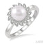 Flower Pearl & Diamond Fashion Ring