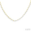 Pearl & Diamond Straightline Fashion Necklace