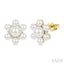 Floral Pearl & Diamond Fashion Earrings