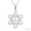 Floral Pearl & Diamond Fashion Pendant