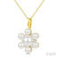 Floral Pearl & Diamond Fashion Pendant