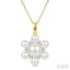 Floral Pearl & Diamond Fashion Pendant