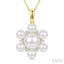 Floral Pearl & Diamond Fashion Pendant