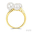 3 Stone Pearl & Diamond Fashion Ring