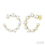 Graduated Pearl & Diamond Half Hoop Earrings