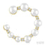 Graduated Pearl & Diamond Half Hoop Earrings