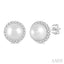 Pearl & Petite Halo Diamond Fashion Earrings