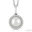 Pearl & Petite Halo Diamond Fashion Pendant