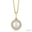 Pearl & Petite Halo Diamond Fashion Pendant