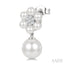 Floral Pearl & Diamond Fashion Earrings