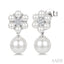 Floral Pearl & Diamond Fashion Earrings