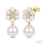 Floral Pearl & Diamond Fashion Earrings