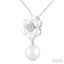 Floral Pearl & Diamond Fashion Pendant
