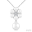 Floral Pearl & Diamond Fashion Pendant